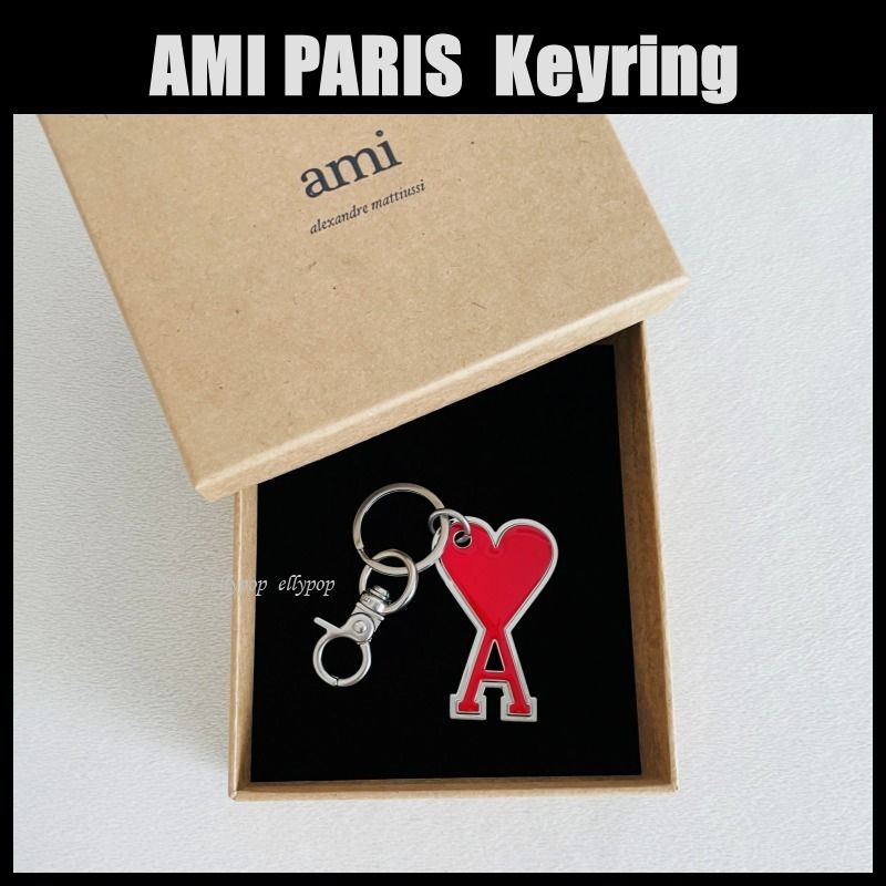 AMI PARIS アミパリス ロゴ ハート キーリング キーホルダー (AMI