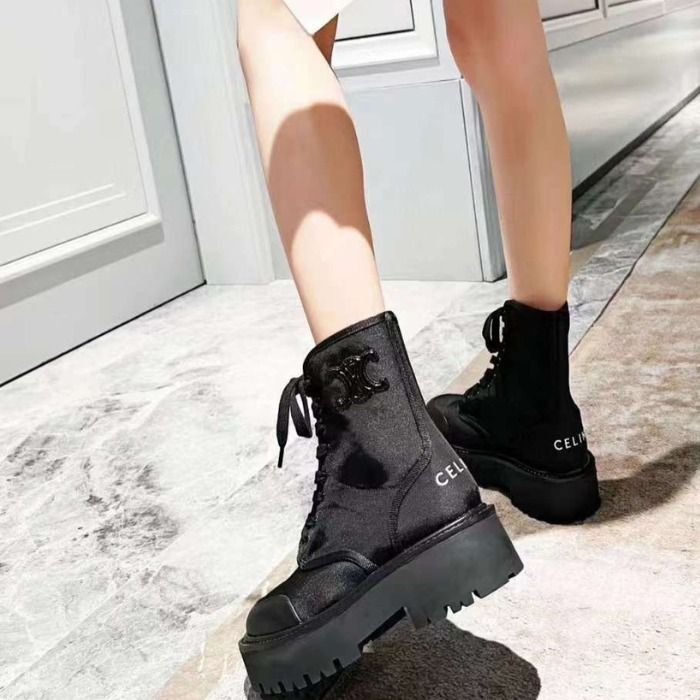 ☆Celine☆バルキー レースアップブーツ (CELINE/ショートブーツ