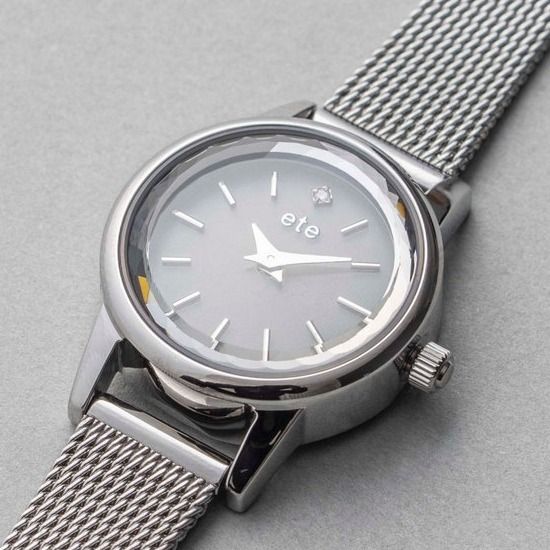 ete/エテ*ソーラーウォッチ メッシュベルト*直営ギフト包装 (アナログ