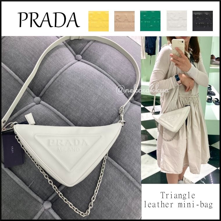 PRADA＊Triangle leather トライアングル ミニバッグ＊送料込 (PRADA