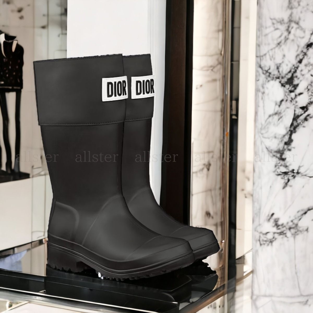 大人もOK【DIOR】ディオール ラバーブーツ ブラック 長靴 (Dior/キッズ
