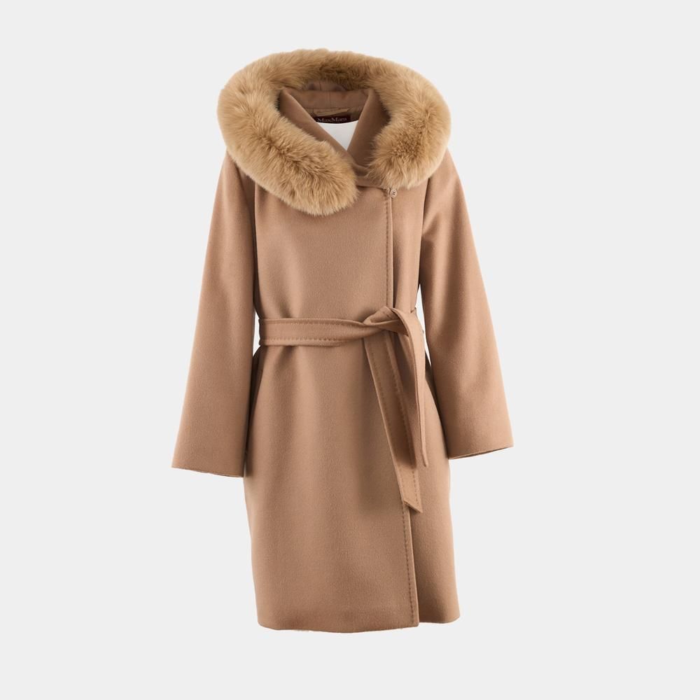 追跡☆Max Mara Studio☆MANGO FOXファーフード ウールコート (Max