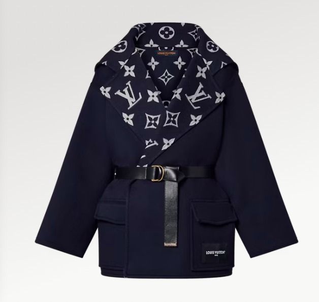 ルイヴィトン】Flap Pocket Hooded Wrap Coat コート (Louis Vuitton