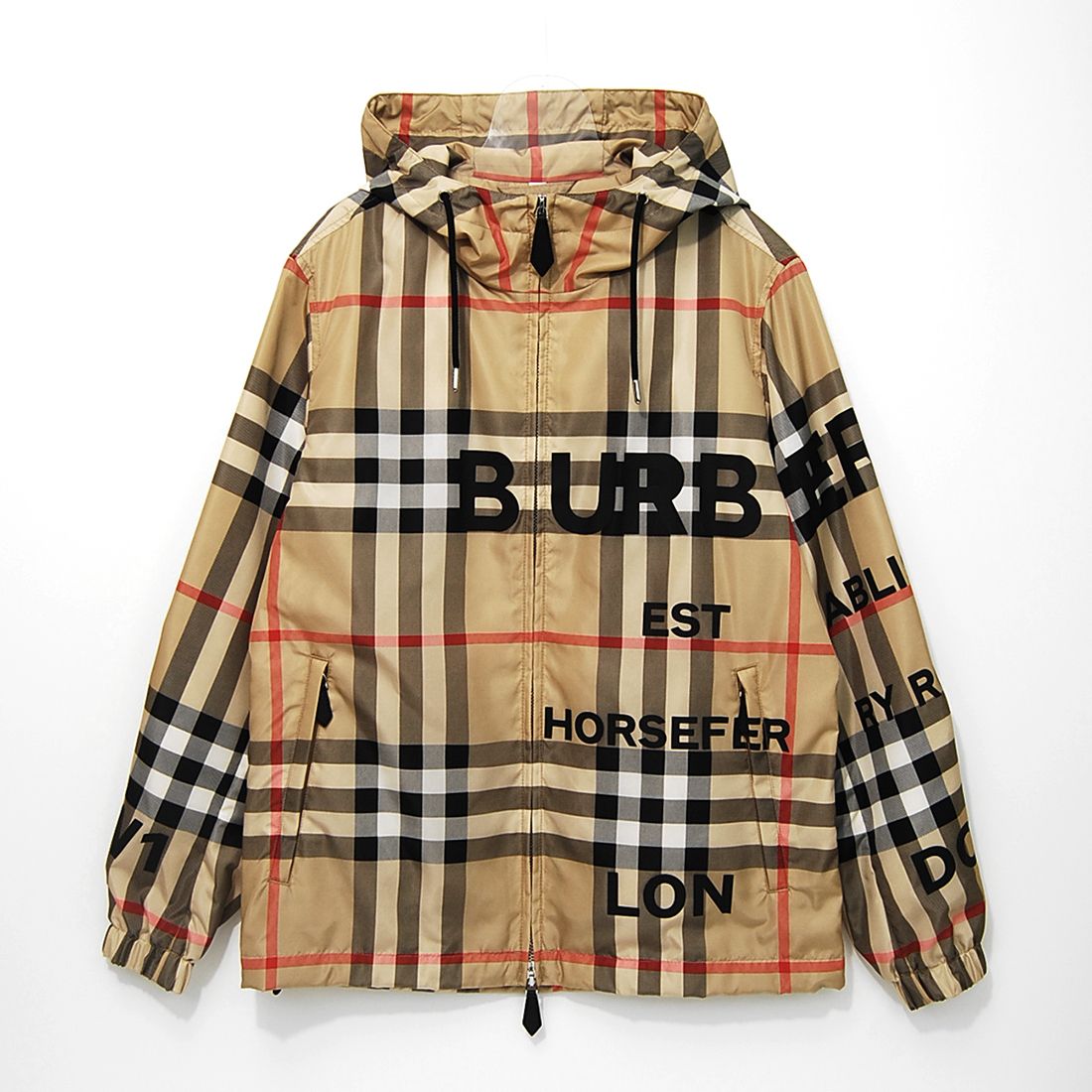 関税負担なしBurberryバーバリーロゴナイロンジャケットフーディ