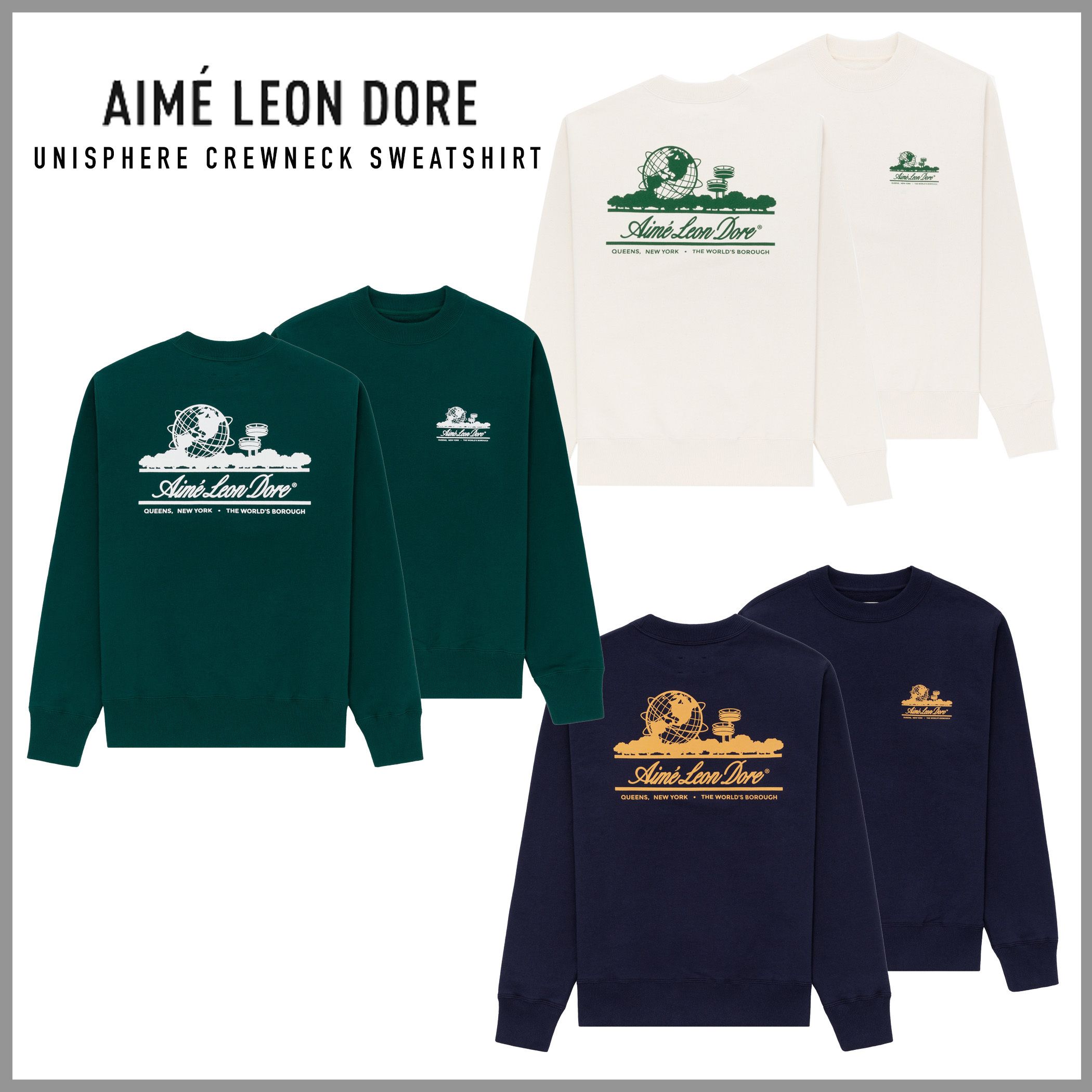 AIME LEON DORE】Unisphere Crewneck Sweatshirt (AIME LEON DORE