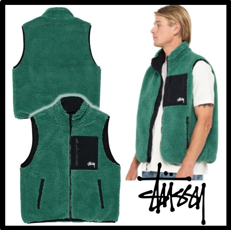 ☆送料・関税込☆Stussy☆SHERPA REVERSIBLE VEST☆Teal☆ (STUSSY