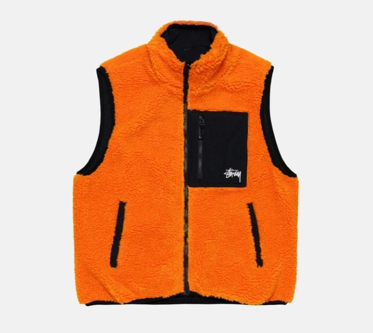 ☆送料・関税込☆Stussy☆SHERPA REVERSIBLE VEST☆TANGERINE