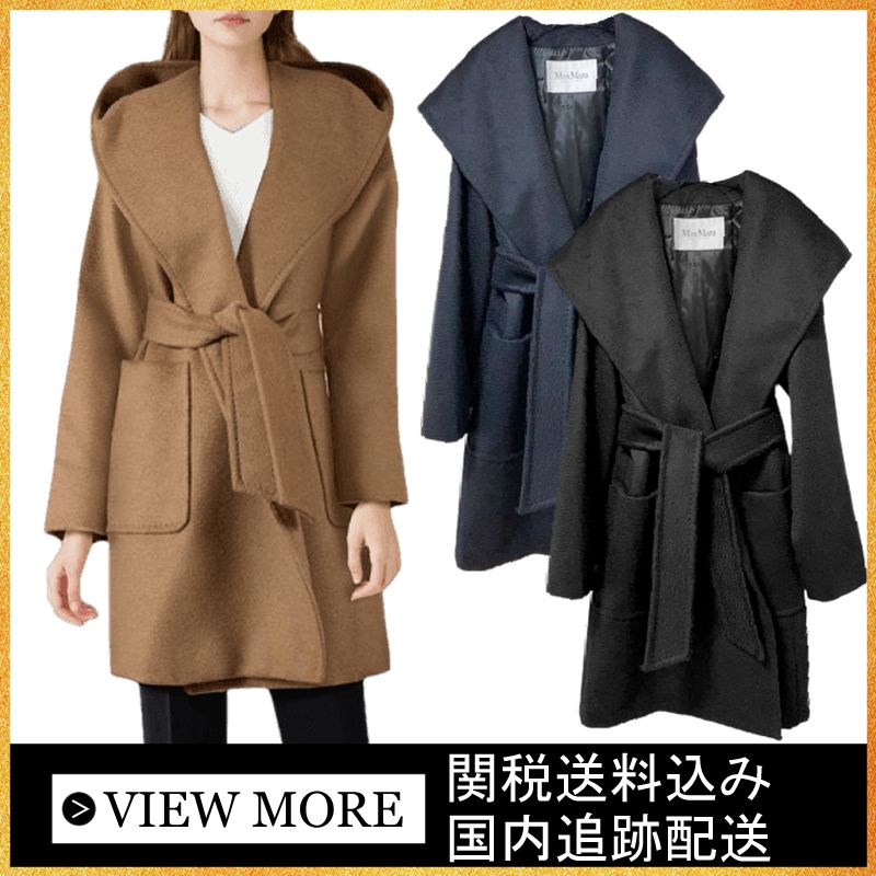 関税送料無料】Max Mara RIALTO キャメル フーデット コート (Max Mara