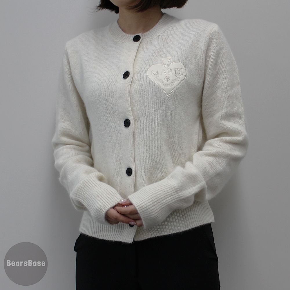 Mardi Mercredi RACCOON BLENDED CARDIGAN ROUND NECK BKS752 (Mardi