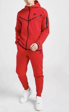 Nike Tech フリースパーカー＆ジョガーセット＊レッド(687) (Nike