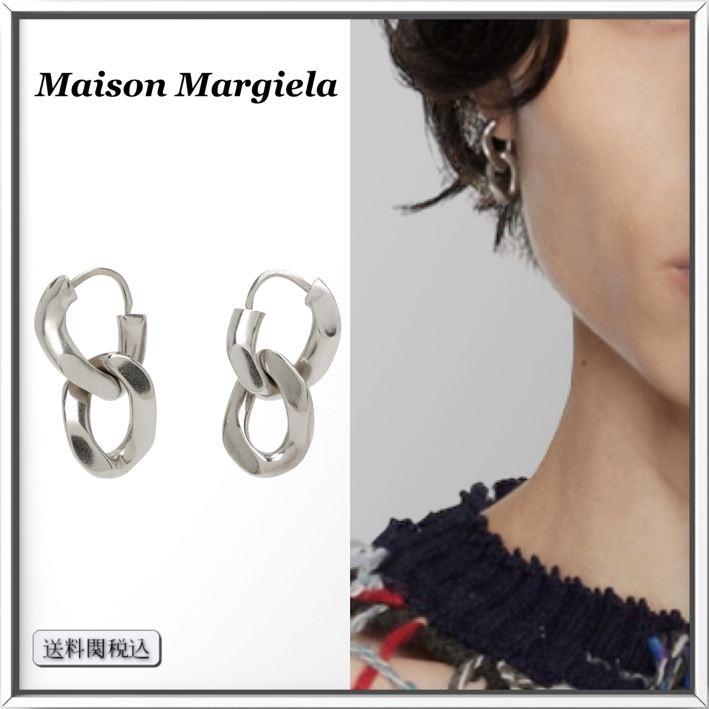 Maison Margiela スターリングシルバー Double Curb Link ピアス