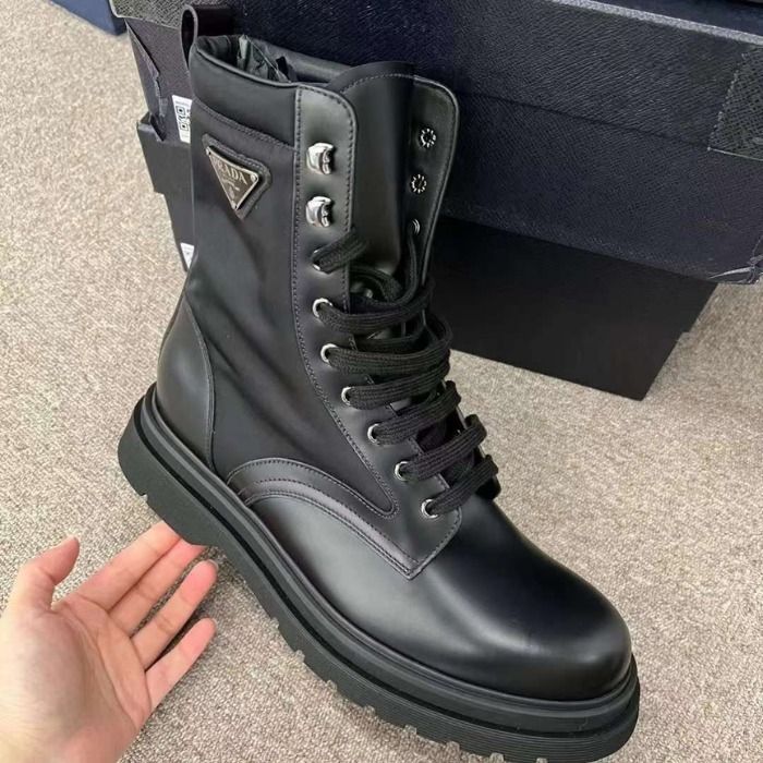 ☆Prada☆ブラッシュド ロイス レザーナイロン ブーツ (PRADA/ブーツ