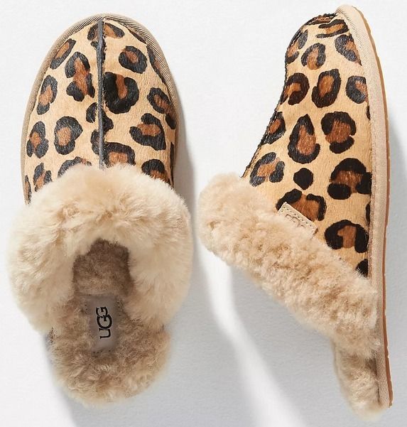 UGG(アグ) カーフヘア モコモコ レオパード柄 スリッパ 関送料込 (UGG