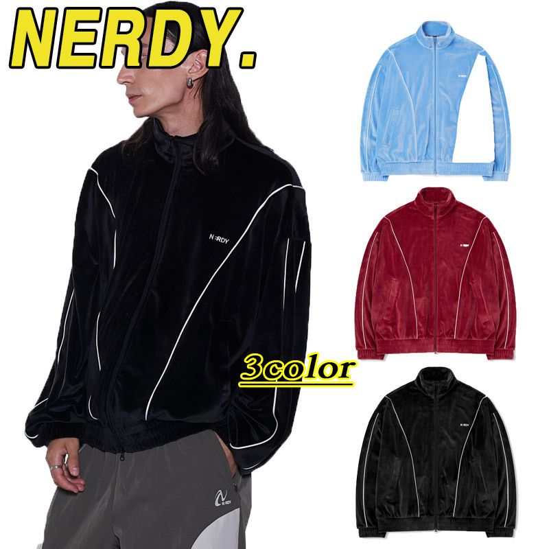 ○NERDY○ ベロア パイピングトラック TOP (3色) unisex (NERDY