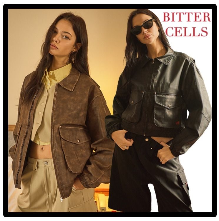 ☆関税込☆BITTER CELLS☆STAR LEATHER JACKET ジャケット☆ (BITTER