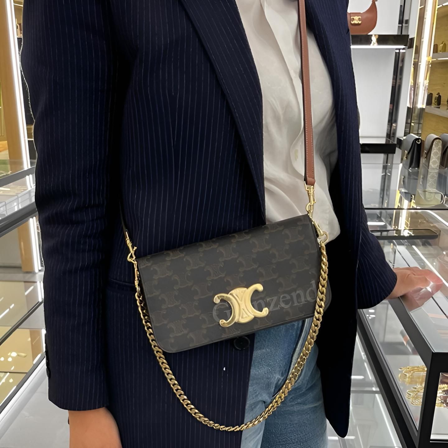 ☆大人気☆【CELINE】トリオンフキャンバス マルチポシェット (CELINE