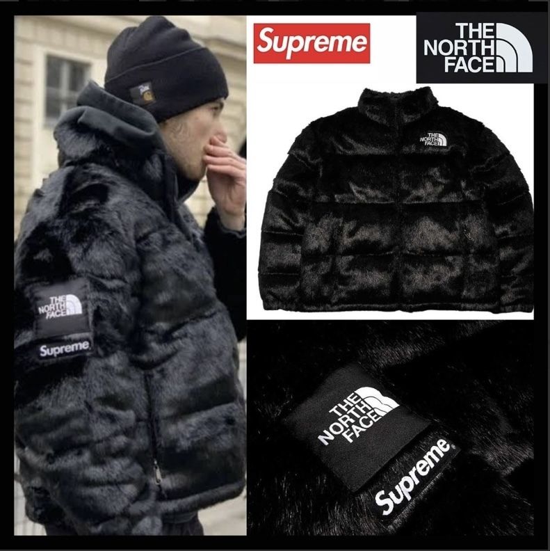 希少】Supreme×The North Face Faux Fur Nuptse Jacket (Supreme