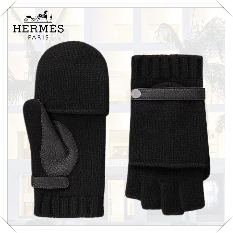 指先まで暖かい☆彡》 エルメス 手袋 ボルチモア カシミア (HERMES