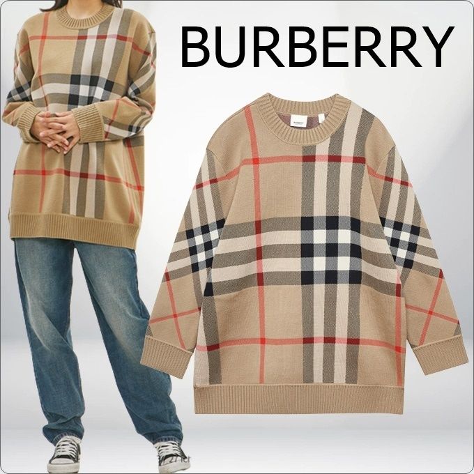 ♢Burberry♢チェック コットン オーバーサイズシャツ (Burberry