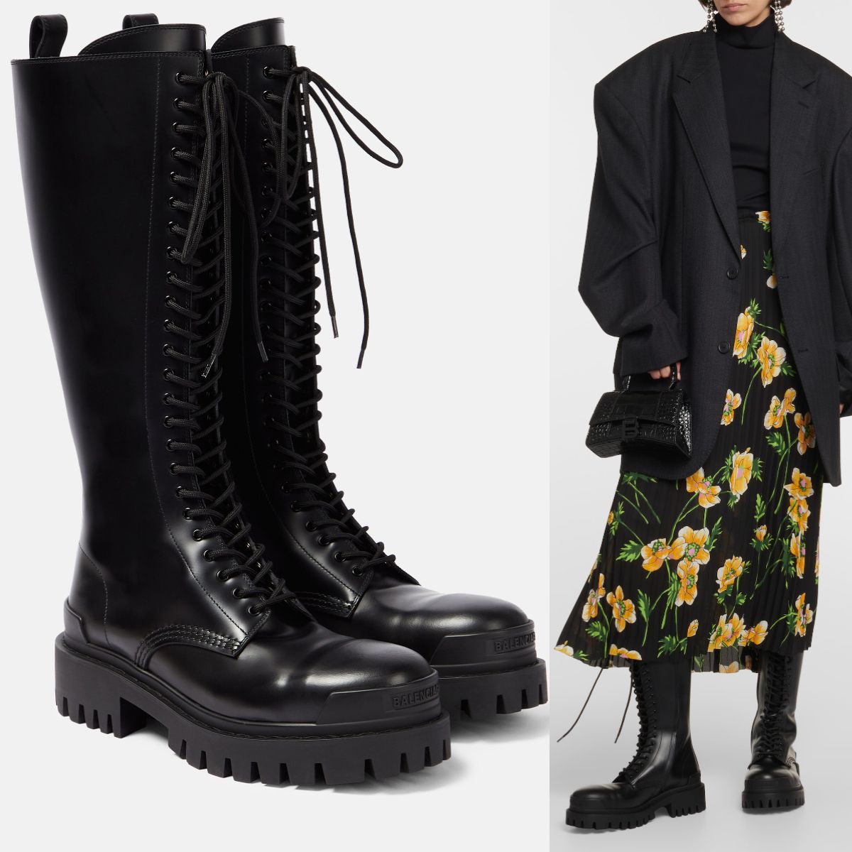 BALENCIAGA*ストライクレザーレースアップブーツ (BALENCIAGA/ロング