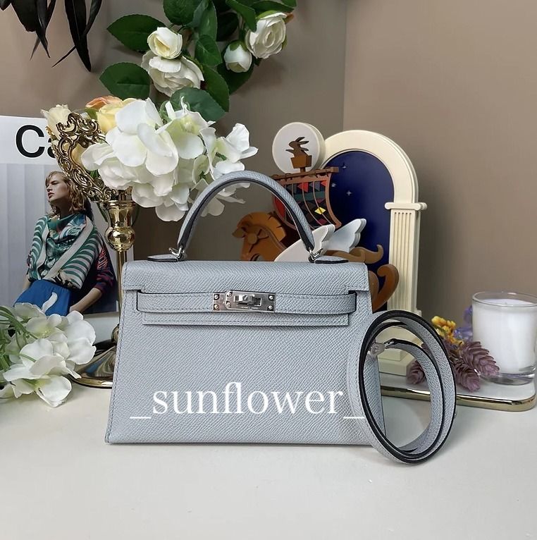 エルメス ミニケリー ブルーグラシエ/S金具 (HERMES/ハンドバッグ