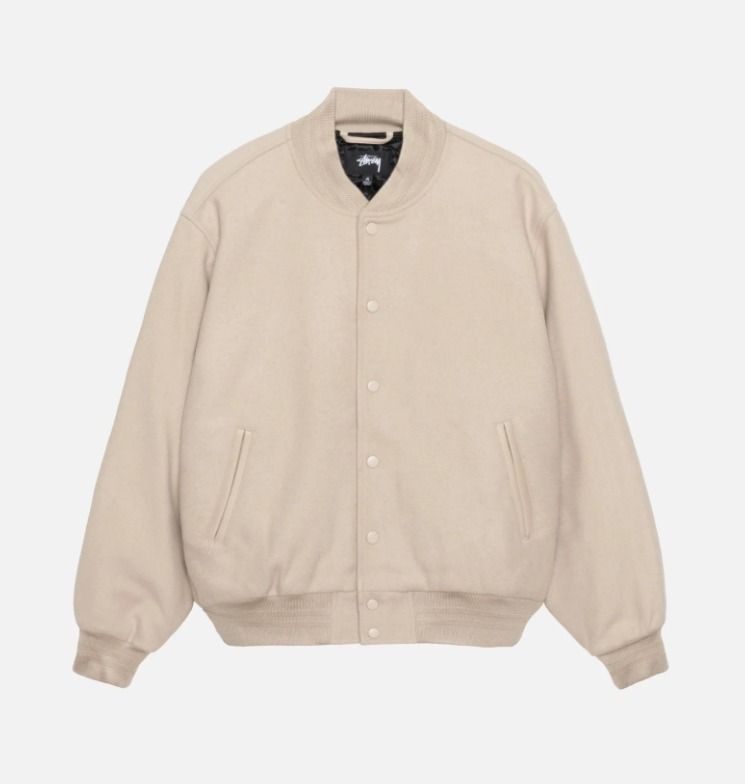 ☆関税込☆Stussy☆SPORT MELTON VARSITY JACKET☆Oatmeal☆ (STUSSY