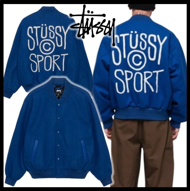 ☆関税込☆Stussy☆SPORT MELTON VARSITY JACKET☆Royal☆ (STUSSY