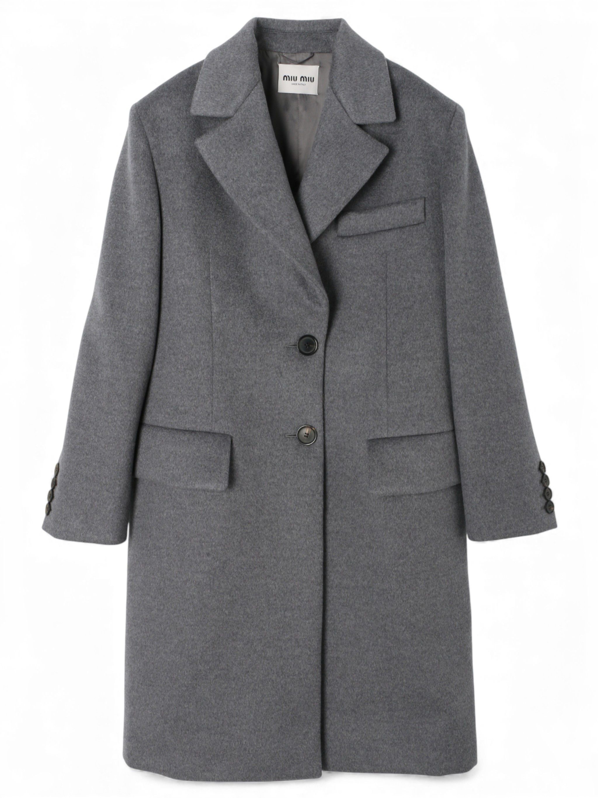 MIU MIU | GREY SINGLE-BREASTED VELOUR COAT コート (MiuMiu/コート