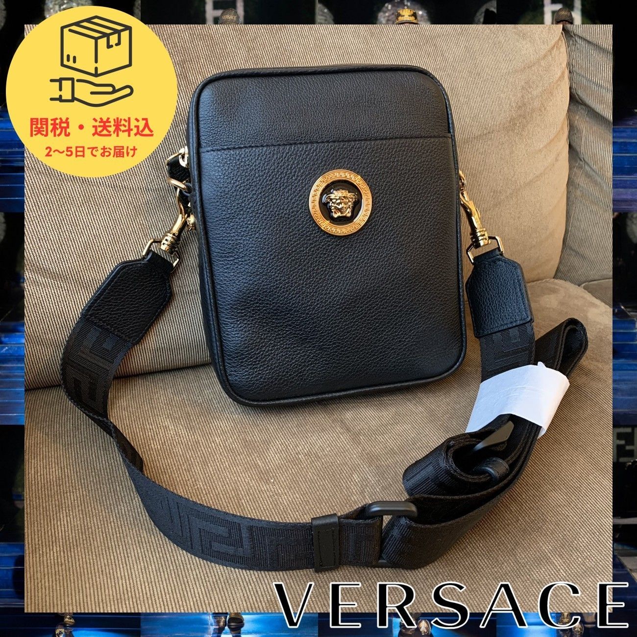 国内即発 VERSACE メデューサ カーフレザー ショルダーバッグ (VERSACE