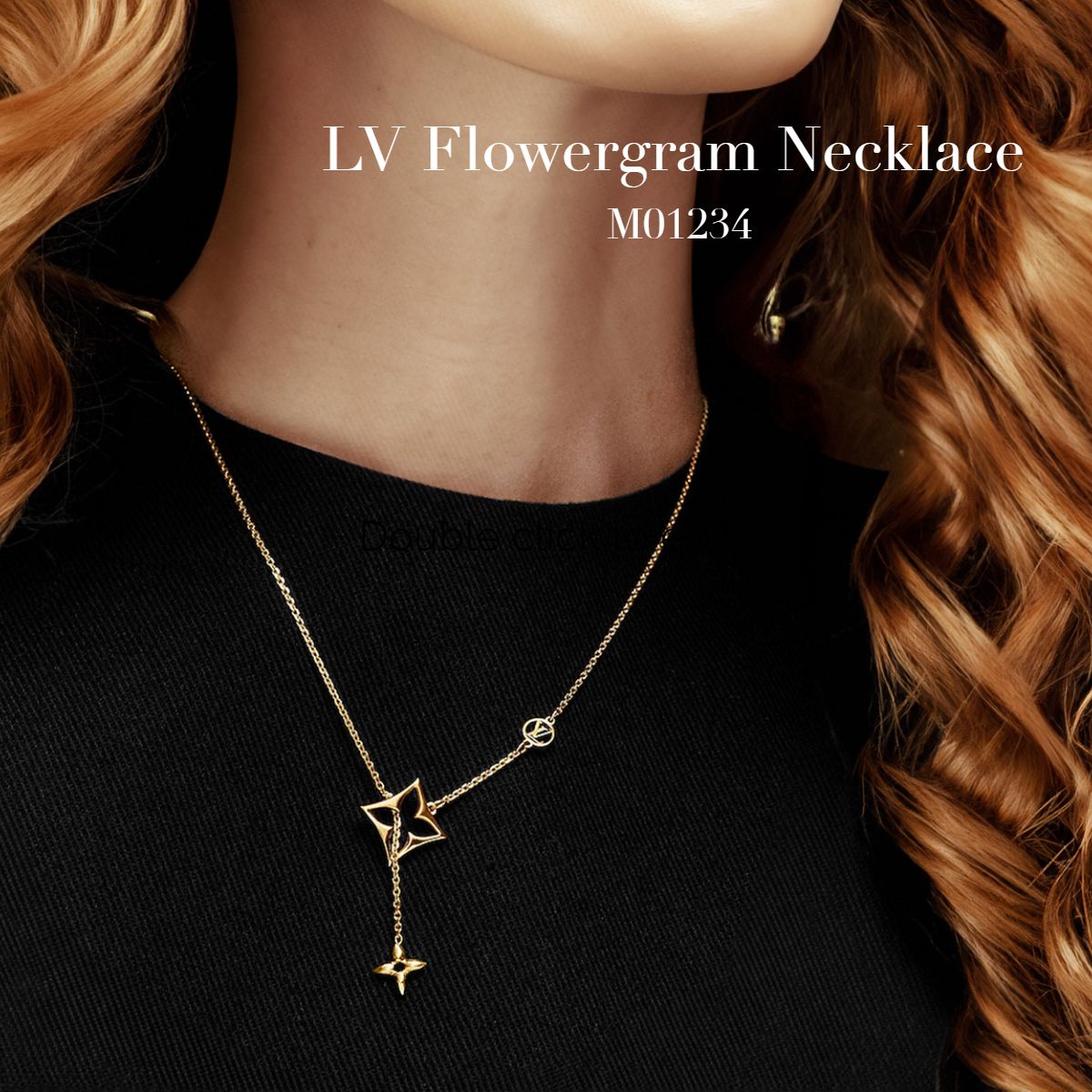 今季新作*LVロゴフラワーグラムゴールドネックレス M01234 (Louis