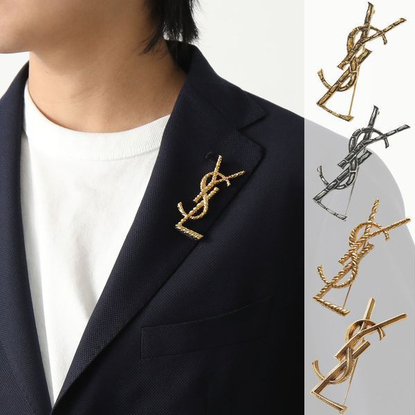 SAINT LAURENT ブローチ OPYUM BROCHE オピウム カサンドラロゴ (Saint