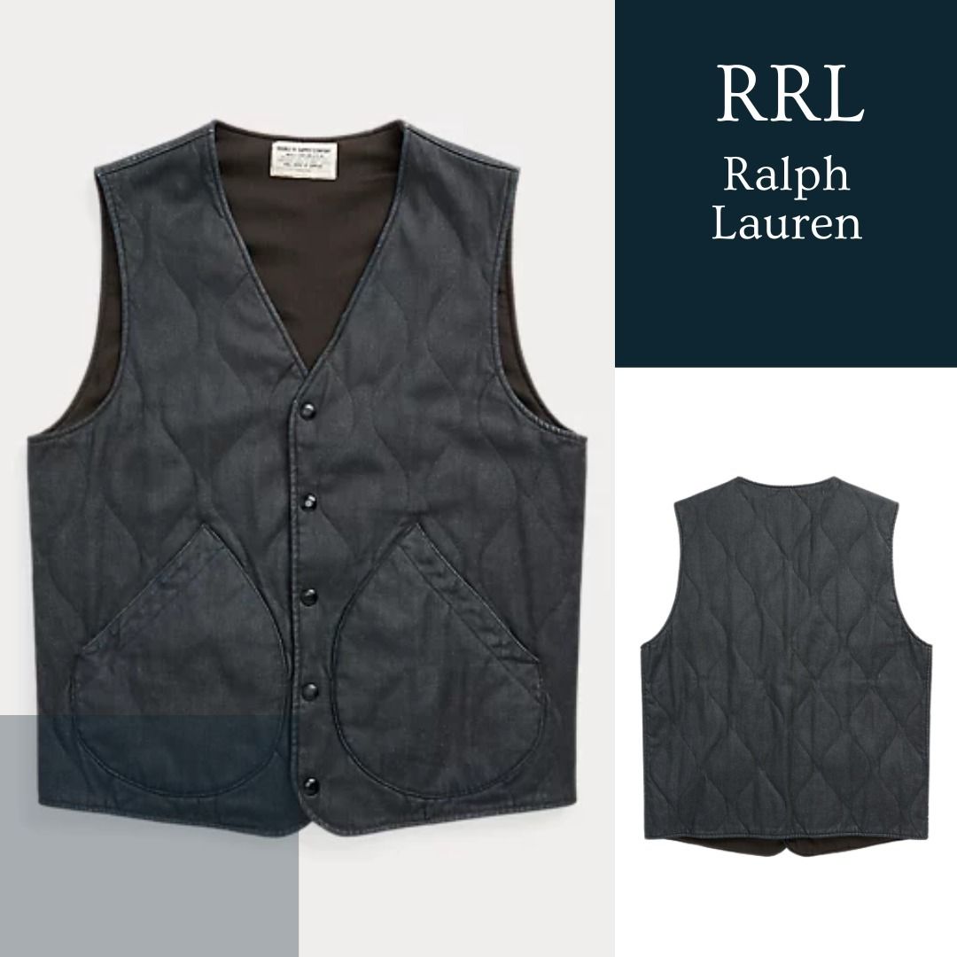 NEW【RRL RALPH LAUREN】キルテッド インディゴ デニム ベスト (RRL