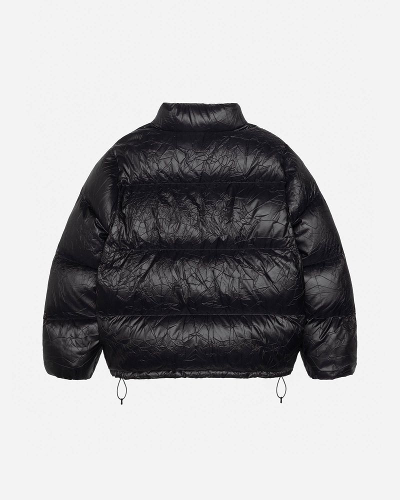 STUSSY☆】DOWN PUFFER WRINKLED NYLON Black Unisex (STUSSY/ダウン