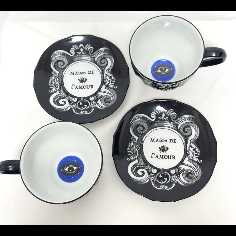 GUCCI ティーカップ＆ソーサー 2客セット スターアイXLサイズ (GUCCI