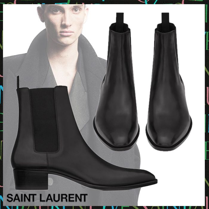 Saint Laurent《ワイアット40 チェルシーブーツ》ブラック 直営 (Saint