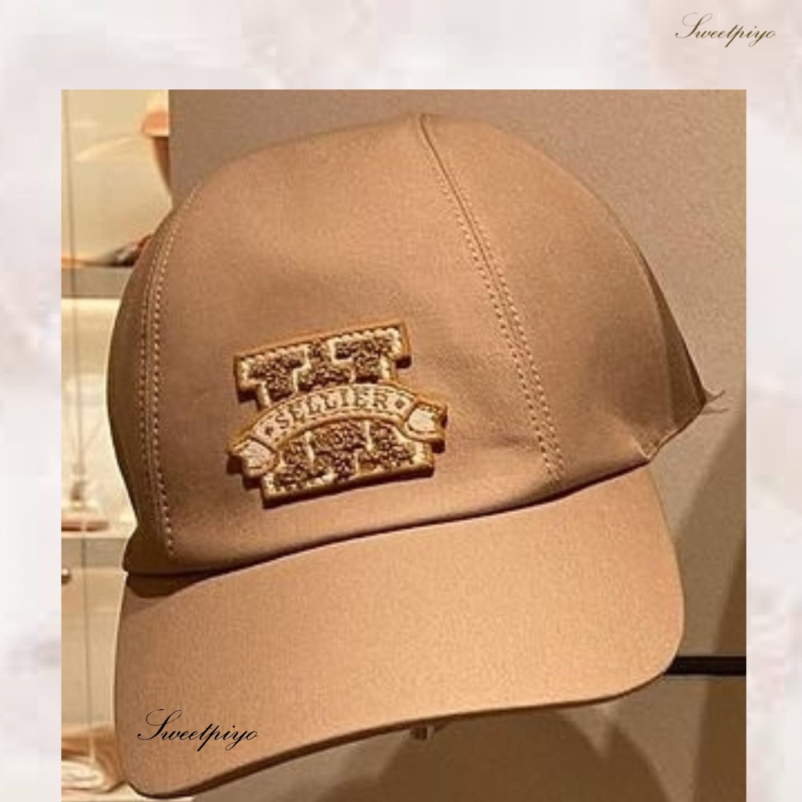 エルメス☆キャップ Hマーク カシミヤ ボタン付き カジュアル