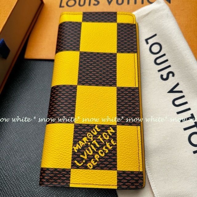 明日着 限定 LV 黄色♪ ダミエポップキャンバス ブラザ 長財布 (Louis