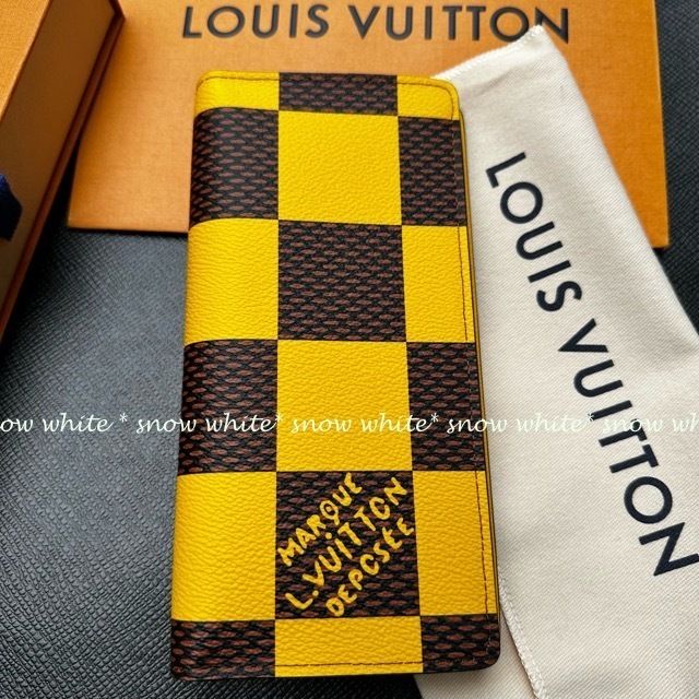明日着 限定 LV 黄色♪ ダミエポップキャンバス ブラザ 長財布 (Louis