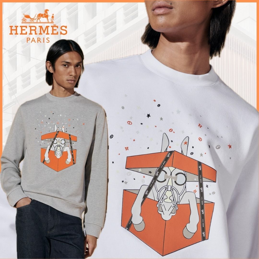 期間限定】HERMES Sweat col rond《Boite Surprise》シャツ (HERMES