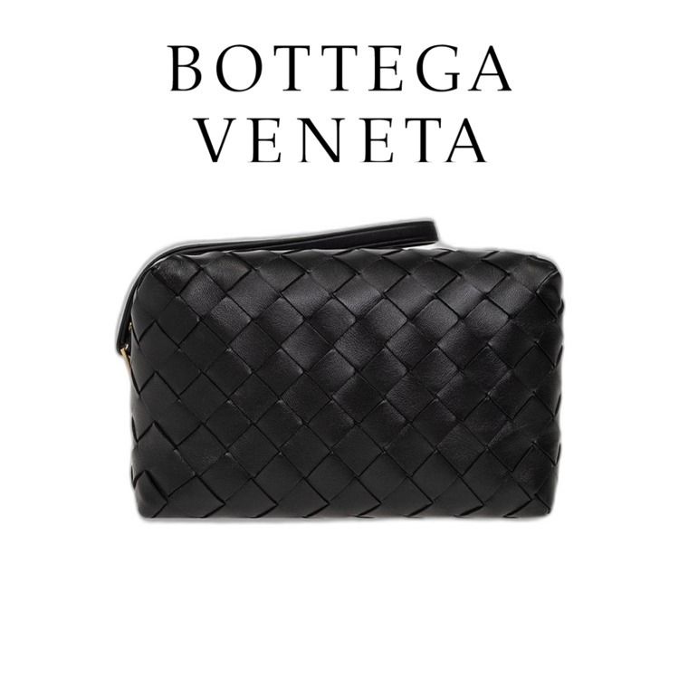 ボッテガ・ヴェネタ イントレチャート ジップ付きクラッチバッグ