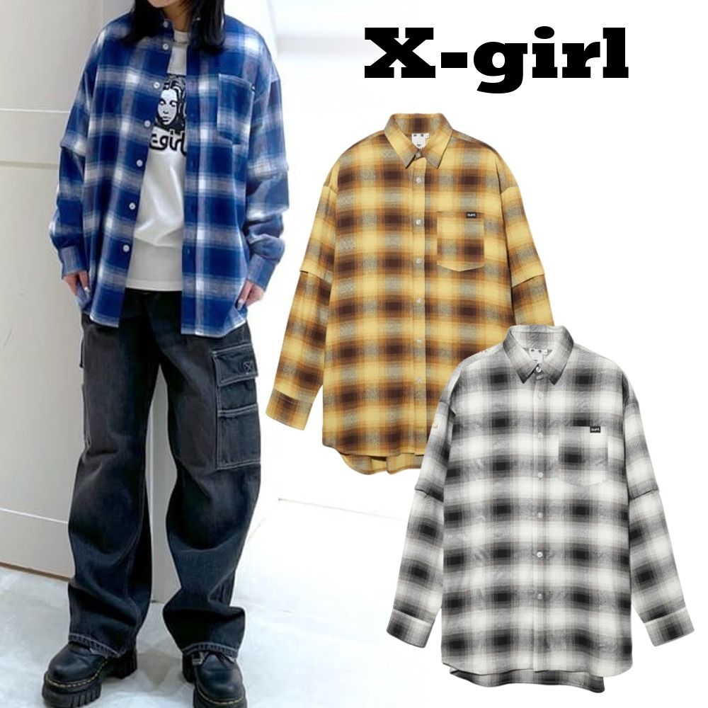 X-girl☆2WAY チェック シャツ (X-girl/ブラウス・シャツ) 103523937