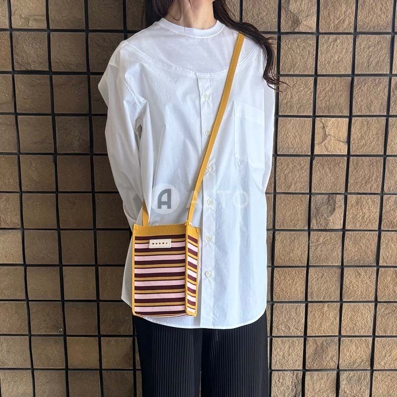 MARNI マルニ ジャカード ストライプ ミニショルダー バッグ (MARNI
