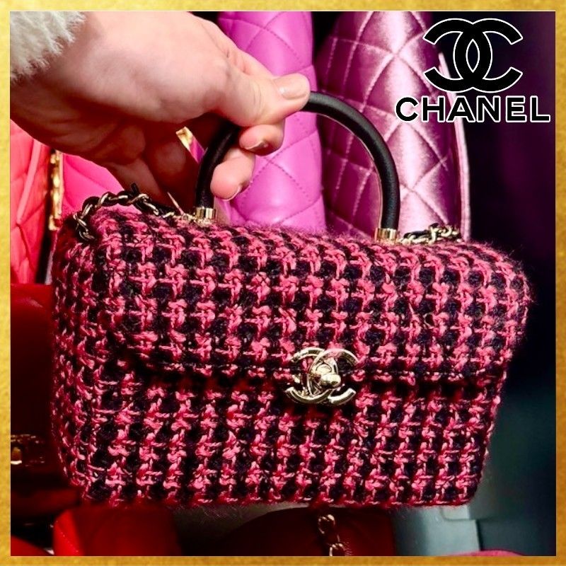 洗練されたデザイン】CHANEL ツイード スモール ハンドバッグ (CHANEL