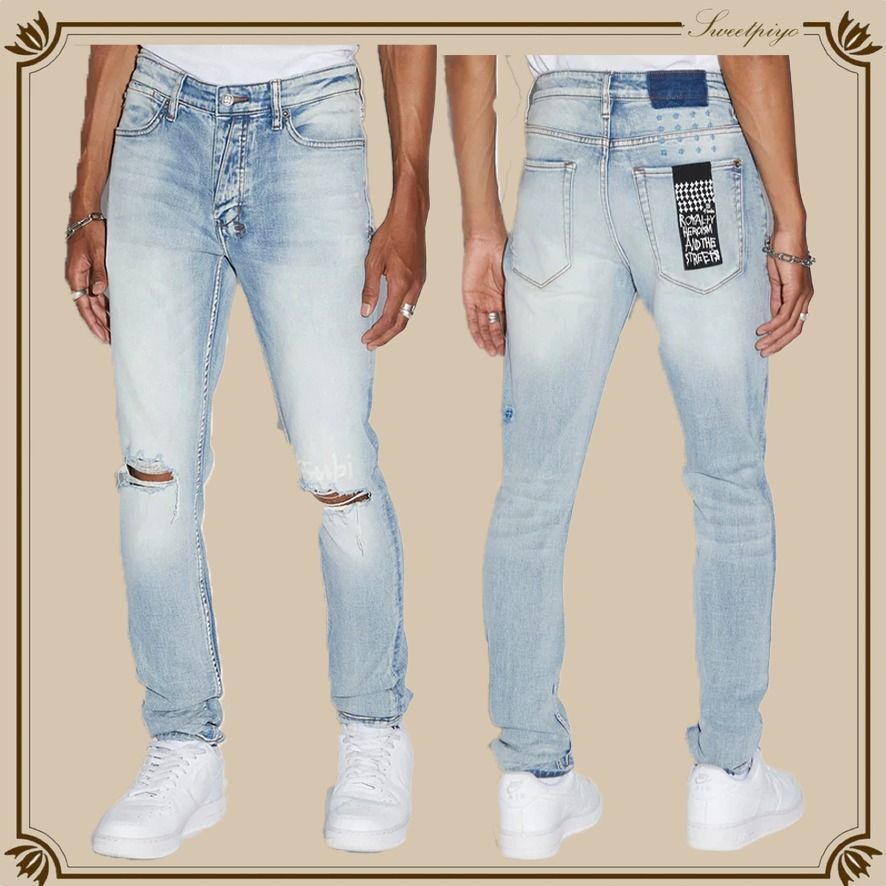 KSUBI スビ☆ジーンズ スキニー ストレッチ ロゴ 刺繍 リップド (KSUBI