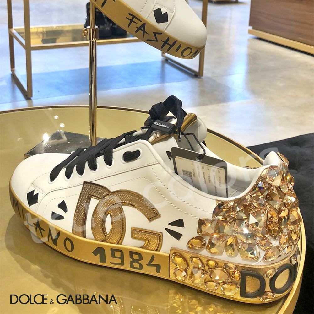 DOLCE&GABBANA ドルガバ DG ビジュー装飾 スニーカー *GOLD (Dolce