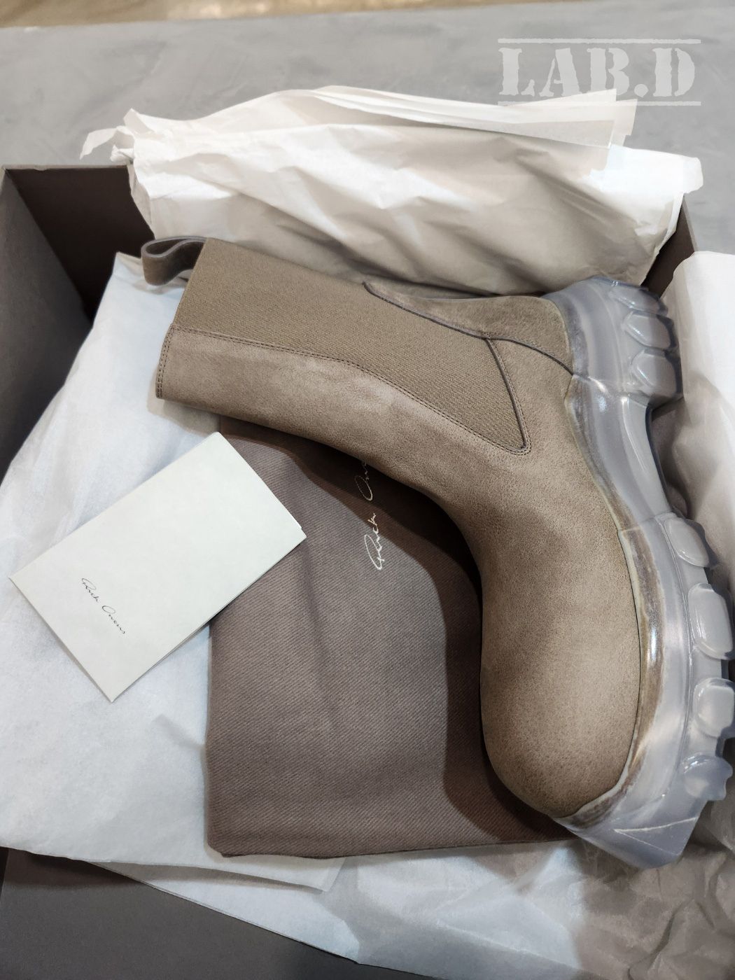 RICK OWENS | BEATLE BOZO TRACTOR BOOTS DUST/CLEAR ブーツ (RICK