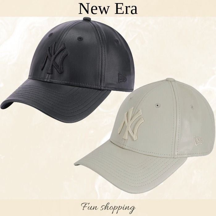New Era】9FORTY PU NY ヤンキース フェイクレザーキャップ (New Era