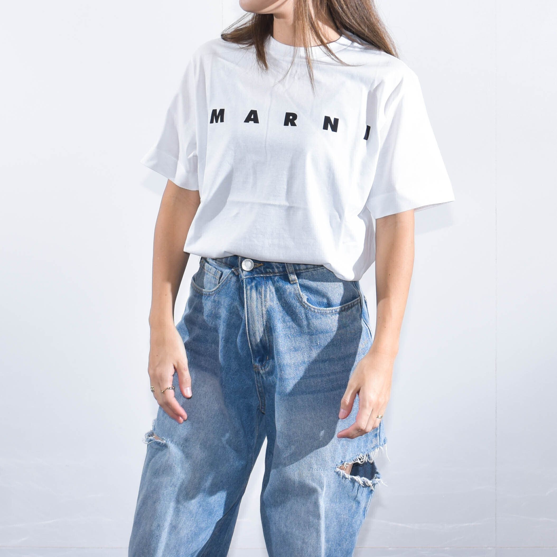 マルニ Tシャツ キッズ レディース ロゴ 半袖 ブランド M002MV (MARNI