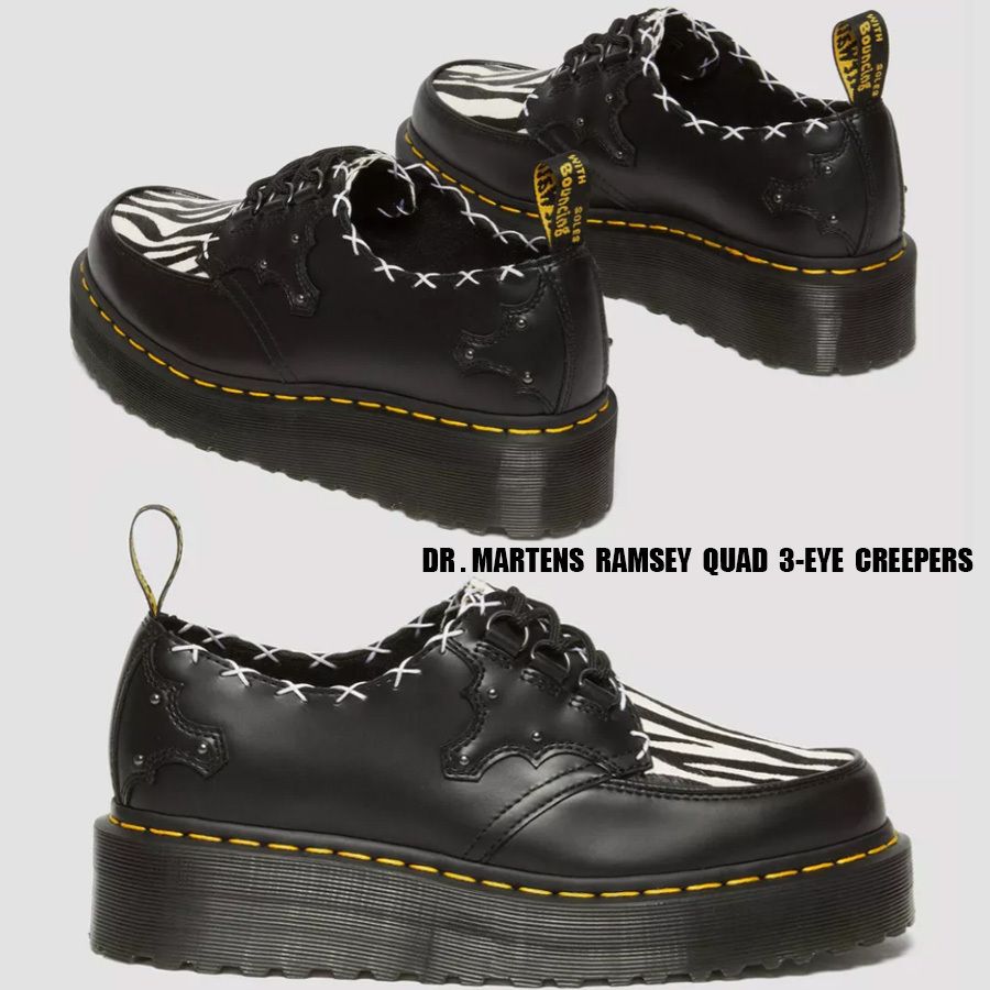 Dr Martens☆RAMSEY QUAD CREEPER☆厚底☆ゼブラ柄 (Dr.Martens/ドレス