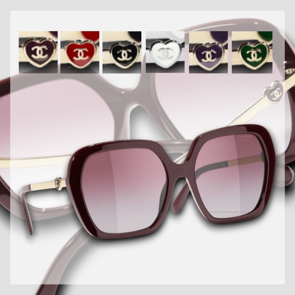 本物保証/CHANEL スクエアメガネ サングラス ハート 人気 6色 (CHANEL
